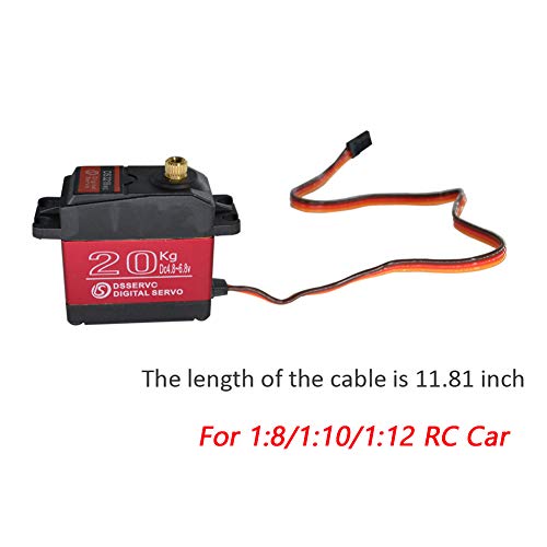 2 Sets 20Kg Rc Digital Servo - Large Torque High Speed Full Metal Gear - Waterproof 180 Degree Servo Motor With 25T Servo Horn For Rc Robotic Arm Model Diy Baja Car 1/10 Scale Crawler Truck #TOP5