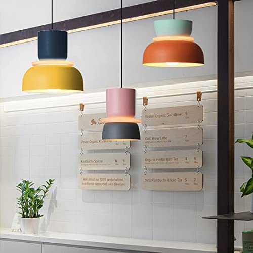 Lámpara colgante nórdica de 3 luces multicolor con pantallas de aluminio 4