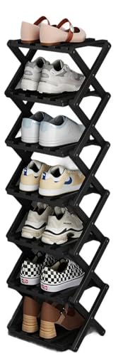 Étagère à chaussures pliable réglable pour entrée et petits espaces