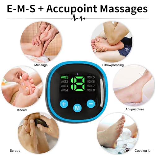 Henese Ems Massaggio Piedi, Massaggiatore Portatile, Massaggiatore Piedi Usb Con 8 Modalità E 19 Intensità,Elettrostimolatore Muscolare,Per La Circolazione Sanguigna E Alleviare Il Dolore Muscolare - 2