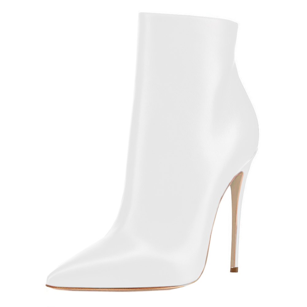 COLETER Women's Black Ankle Boots Closed Pointed Toe Stilettos Autumn Dress Booties