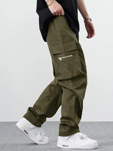 Image of DEEMOON Men's Cargo Pants Outdoor Hiking Multi-Pocket Utility Long Trousers | Men's Cargo