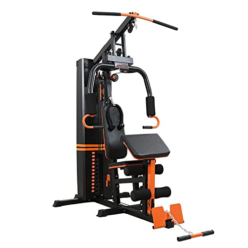 Máquina de cable multiestación de gimnasio, más de 20 ejercicios, estación de entrenamiento multifuncional con extensiones de pierna de barra de dominadas, soporta hasta 660 libras
