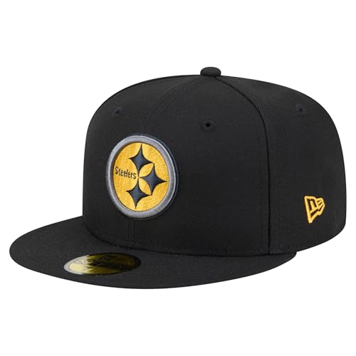 New Era Men's Black Pittsburgh Steelers Color Pop 59FIFTY Fitted Hat