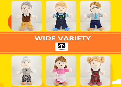 LOMTRATS Family Hand Puppets for kids,Includes Grandpa,Grandma,Dad,Mom,Daughter,Son with Movable Open Mouths,Perfect for Storytelling,Teaching,Preschool,Birthday Gifts,1 PCS - Image 3