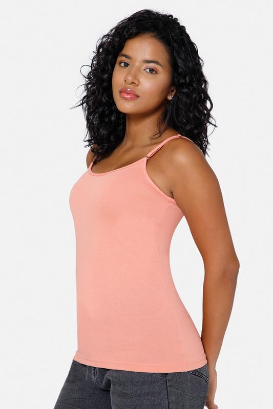 Image of Intimacy Cotton Camisole for Women with Adjustable Spaghetti Straps Comfortable Everyday Wear Camisole Slip for Women