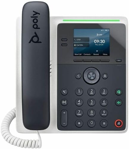 Poly Edge E100 IP Phone and PoE-Enabled GSA/TAA - 8 x Total Line - VoIP - 2.8" LCD - 2 x Network (RJ-45) - PoE Ports