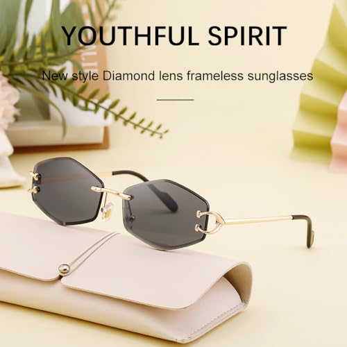 Lunettes de soleil hexagonales sans bords légères contre la fatigue