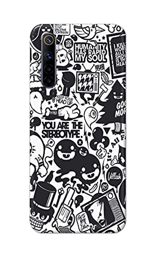 Image of Printed Hard Back Cover Case for Realme 6 Pro Back Cover (Mixed Cartoon) -1302