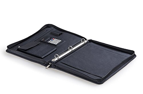 Classic Leather Organizer 3-Ring Padfolio With Left-Hand Or Right-Hand Option #TOP8
