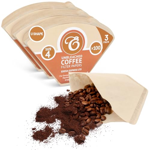 EDESIA ESPRESS – 300 Kegelförmige Kaffeefilter aus Papier – Kaffeefilter Nr.4 für Manuelle Kaffeemaschine, Pour-Over und Sanftes Brühen… – Ansicht 1
