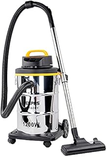GEEPAS 1200W Wet & Dry Vacuum Cleaner - Bagless Vac for Indoor or Outdoor Use - 23L Capacity Stainless Steel Dust Tank - Tough, Powerful Dust Extractor - 2 Year Warranty, Silver