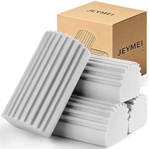 Jeymei Damp Clean Duster Sponge,4Pcs Grey Dust Sponge for Cleaning