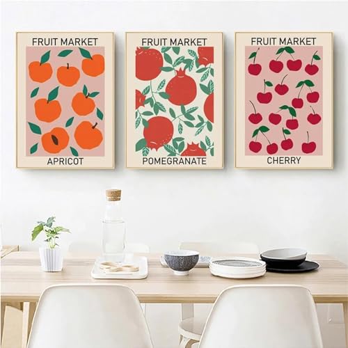 Peinture sur toile cerise orange de qualité pour salon élégant