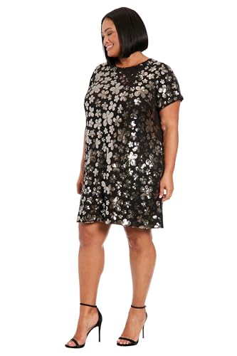 Image of London Times Women's Sequin T-Shirt Dress
