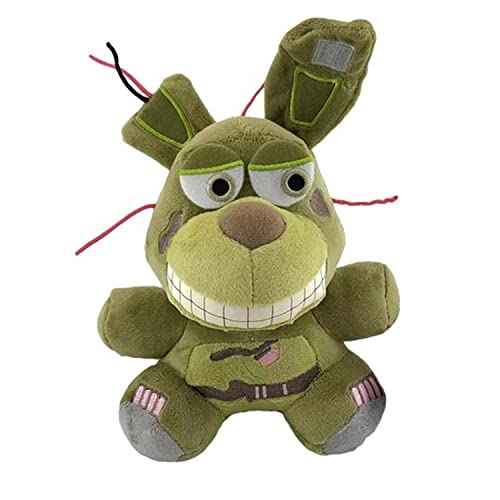 GRATIME 18cm FNAF Stuffed Plush Toys Freddy Fazbear Bear Foxy Rabbit Bonnie Chica Peluche Juguetes 5 Nights At Freddy Plushie Toys Gifts (Army Green)