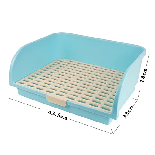 Cage propre : bac à litière d'angle bleu pour éviter les projections - 4