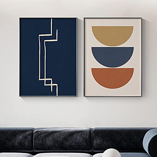 Affiche toile géométrique abstraite 70x100cm moderne colorée sans cadre salon x2
