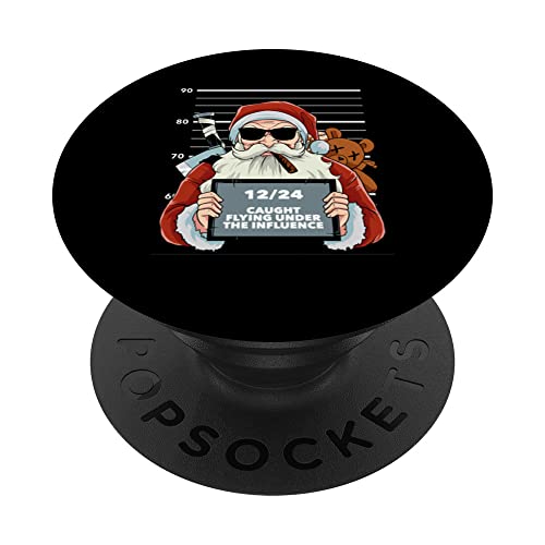 Pyjama de Noël amusant avec inscription « Santa Claus Mugshot » PopSockets PopGrip Interchangeable