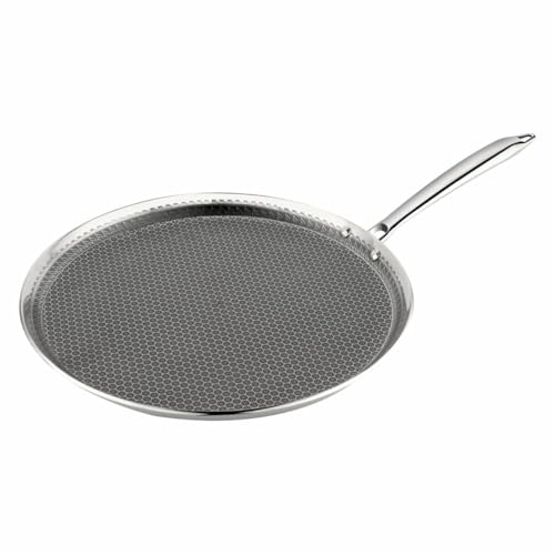 Image of Triply Honeycomb Dosa Tawa 31 cm and 304 Stainless Steel Interior Nonstick Flat Base Tava | Induction, Gas | Healthy Cooking Tawa for Dosa, Uttapam & Chilla Nonstick Tawa Dosa Tawa