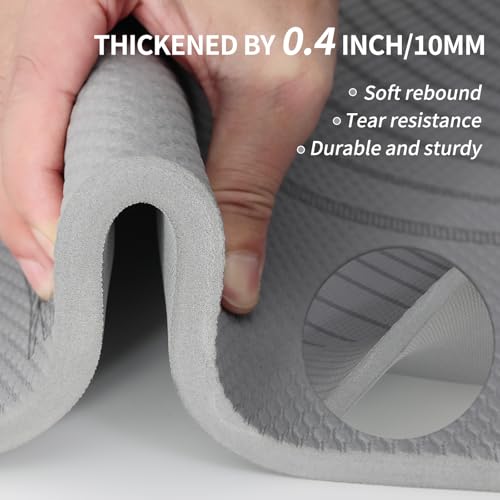 Image of PAIDU Large Yoga Mat 72 inchx36 inchx10mm Non-Slip Exercise Mat for Home Gym Studio