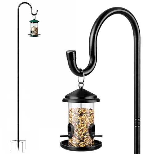 EVERGOODS Bird Feeder Pole 7.6 FT Tall Stake with 4 Height Settings