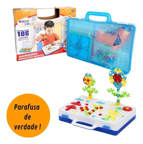 Kit Ferramenta Infantil De Montar Parafusadeira De Brinquedo, 106 Peças