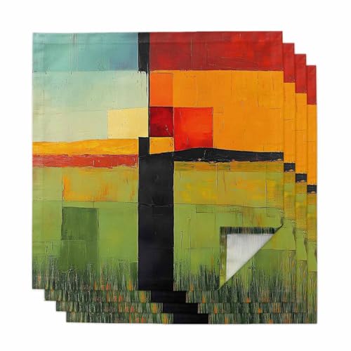 Servilletas de tela cuadradas 50x50 cm pack x4 multicolor miniatura 1