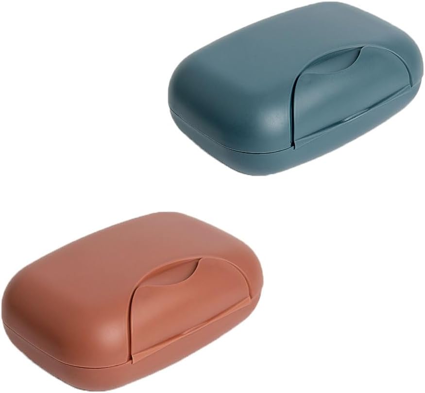 2 Pcs Soap Box - Portable Soap Dish with Lid, Waterproof, Closed Latch Holder for Camping, Outdoor, Travel, Gym, Bathroom, Hiking, School