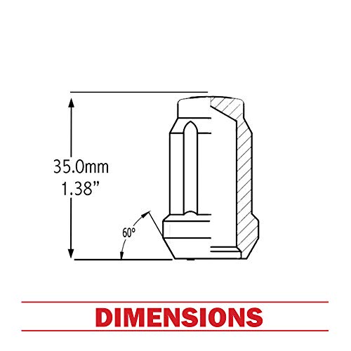 image for Wheel Accessories Parts Set of 20 Chrome 12x1.5 Lug Nuts 1.38in Long C
