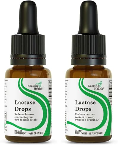 Seeking Health Lactase Drops - Liquid Supplement with Lactase Enzyme for Dairy Intolerance Support - Intolerance Support for Digestion - Lactase Enzyme Supplement - 0.50 Fl oz, 52 Servings (Pack of 2)