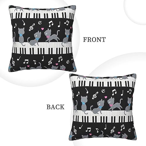 Housses de coussin velours côtelé imprimé chat musique doux