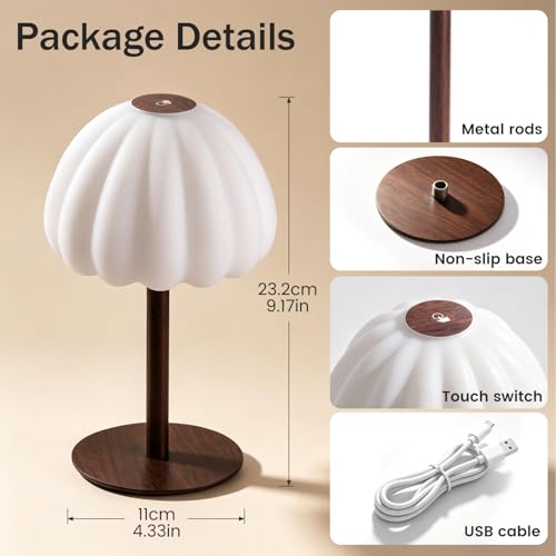 Image of Cordless Shower Lamp, IP65 Waterproof Rechargeable Cloud Light, Touch Dimmable Table Lamp with 3000mAh Battery, 4 Modes Color Changing Mood Light for Inside Shower, Bathroom, Bedroom