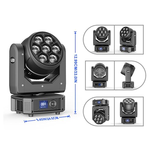 Moving Head LED 7X40W Bühnenlicht Strahler dmx RGBW mit Zoomfunktion Wash Effekt für Hochzeits Disco DJ Party Strahler Bühnenbeleuchtung Discolicht Party lichter lichteffekte