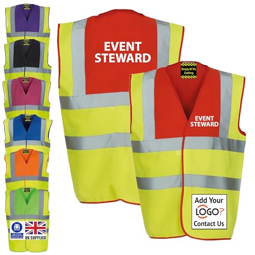 Image of EVENT STEWARD Red Hi Vis Vest EN ISO 20471 supplied by Simply Hi Vis Clothing UK