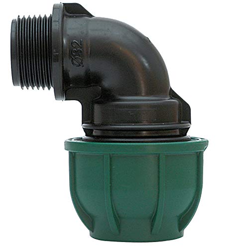 Connecto 90 DER.FIL.M elbow compression. 16X1/2 - Irritec Green