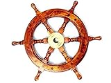 Sailor's Ship Wheel 12' Wooden and Brass - NauticalMart