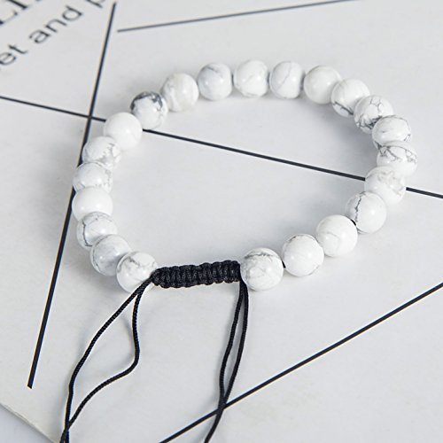 Funrun Jewelry 6Pcs Bead Bracelets Set For Men Women Natural Stone Mala Bracelet Adjustable #TOP3