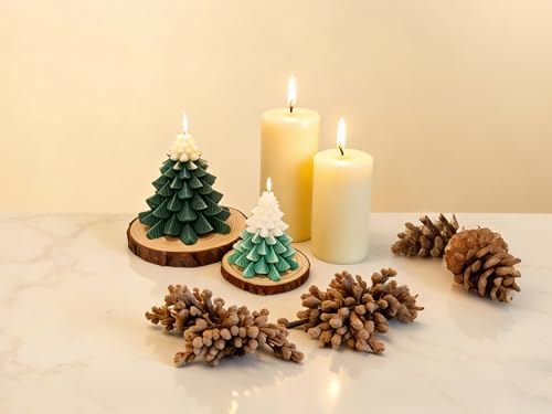 Firstfooby 2Pcs Spruce Tree Silicone Candle Molds, 3D Evergreen Forest Mold for Candle Soap Resin Epoxy Making with 20 Wicks & Labels, Winter Woodland Decor DIY Housewarming Wedding Gift by Firstfooby - Image 5