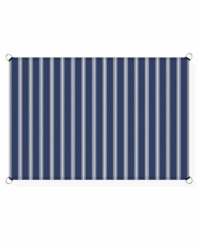 Sun Shade Sails Canopy 12x16 FT, Navy Blue Stripe Texture UV Protection Outdoor Shade Canopy, Rust Resistant Tear Patio Sail Shade for Sunshade Outdoor Patio Backyard Garden