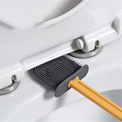 Wall Mounted Toilet Brush Set - Silicone Brush Head & Holder, 2 Brushes Included - Plastic Toilet Bowl Brush & Bathroom Accessories for Easy Cleaning - Image 5