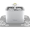 Veken-Pet-Fountain-84oz25L-Automatic-Cat-Water-Fountain-Dog-Water-Dispenser-with-3-Replacement-Filters-1-Silicone-Mat-for-Cats-Dogs-Multiple-Pets-Grey Automatic Dog Water Fountain