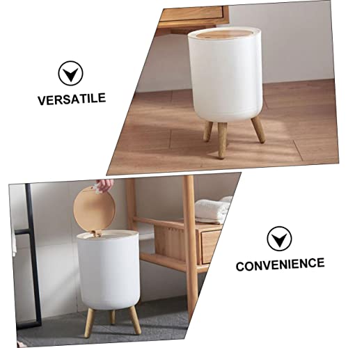 DIKACA 1 Stück Holzoptik Müllbehälter mit Druckverschluss Praktischer Abfalleimer für Haushalt und Hygienisch für Wohnen mit Hoher Standfüße für Müheloses Entsorgen von Abfall – Bild 8