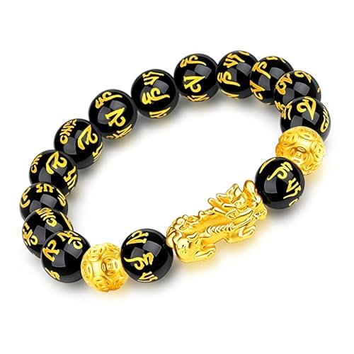 LIYAPEI Feng Shui Black Obsidian Wealth Bracelet，Bead...