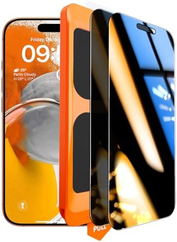 TOCOL 2 Pack for iPhone 16 Pro Max Privacy Screen Protector 6.9-Inch [True 25°Anti Spy], [Instant Installation] 14FT Military Grade Shatterproof, 9H+ Hardness Tempered Glass Full Coverage Protection