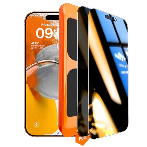 TOCOL for iPhone 17 Pro Max / 16 Pro Max Privacy Screen Protector 6.9-Inch, True 25°Anti Spy, Instant Installation, Full Coverage Protection, Tempered Glass Shatterproof, Case Friendly, 2 Pack