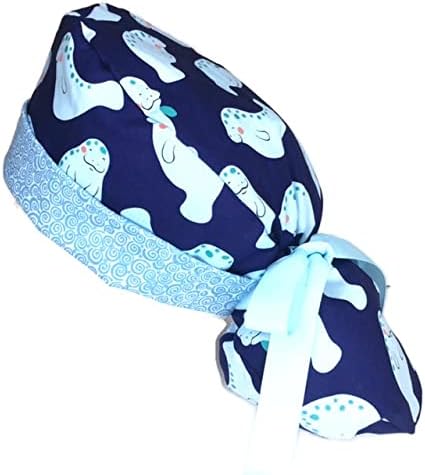 Ponytail Scrub Cap Manatee Scrub Hat Scrub Caps for Women, OR Hats
