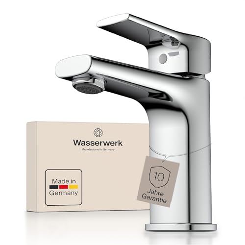 Wasserwerk Badarmatur WT13 | Armatur für Badezimmer Waschbecken | Wasserhahn Bad | Waschbeckenarmatur | Made in Germany | Chrom