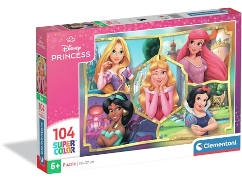 Clementoni - Puzzle Enfant 104 Pièces Disney Princess Walt Disney - Fabriqué en Italie, 25057