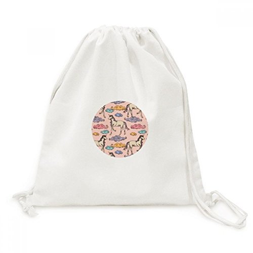 Sac de voyage licorne magique avec cordon de serrage pour sorties quotidiennes